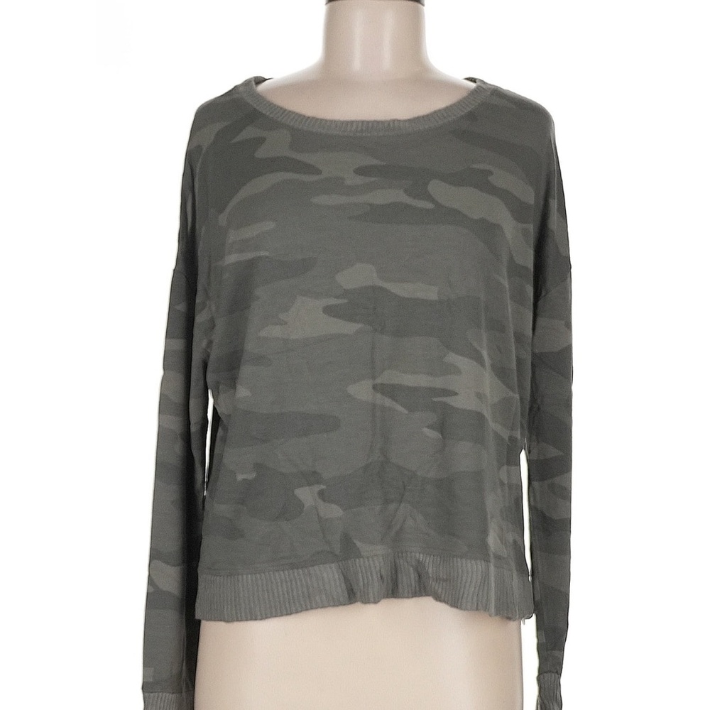 Splendid Women’s Sweatshirt in Gray Camouflage